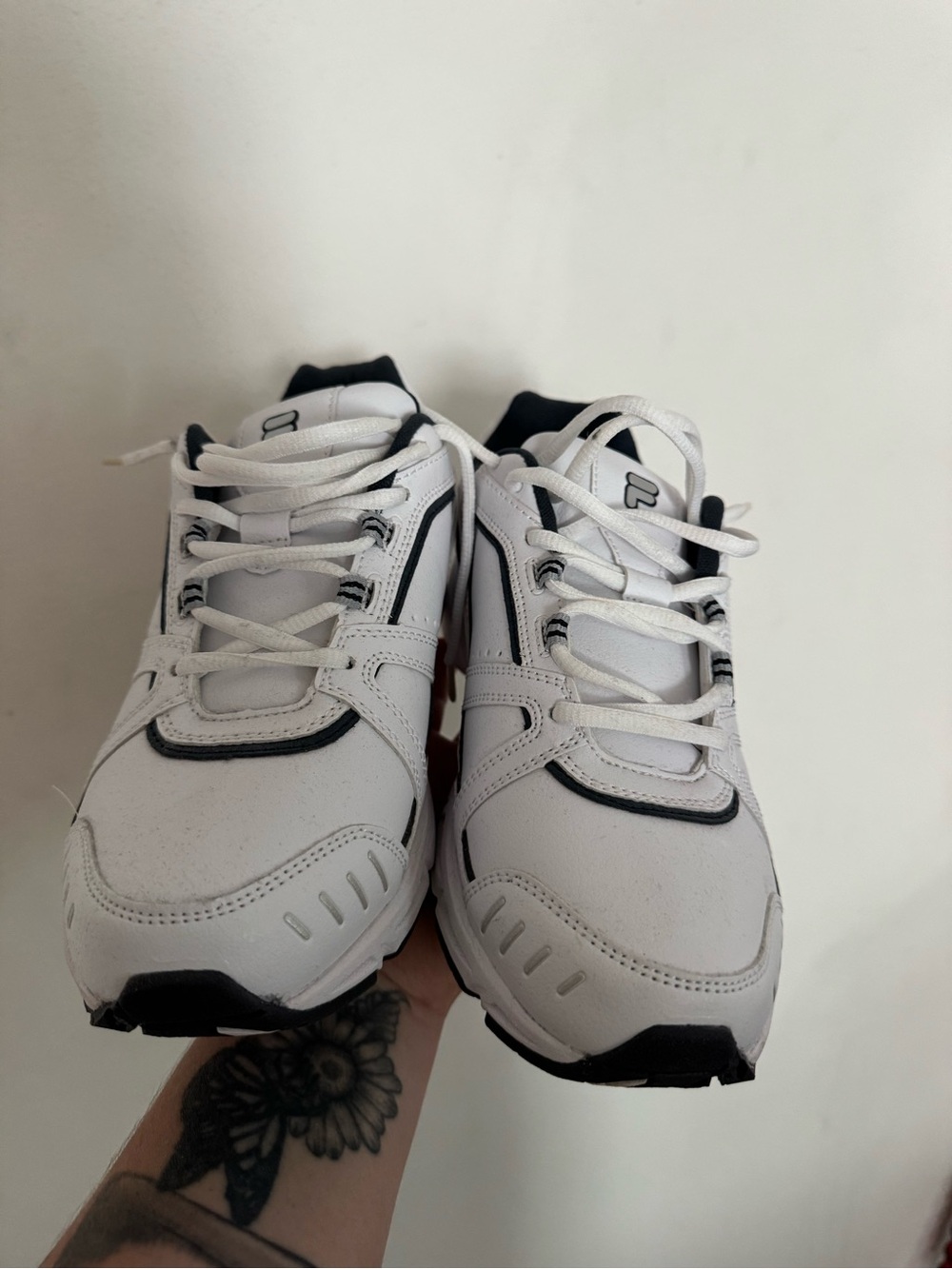Kids White and Black Athletic Sneakers - Youth Comfort Shoes